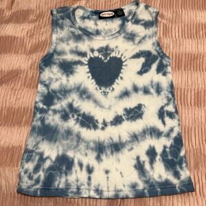 Zoey Beth Vintage Blue Tie Dye Rubbed Tank Top Size M 100% Cotton